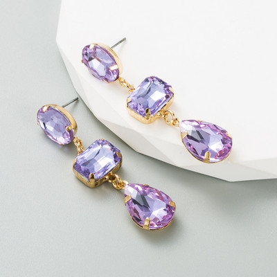 Πράσινα γεωμετρικά σκουλαρίκια κρυστάλλινα κρυστάλλινα σκουλαρίκια σε σχήμα σταγόνας Κρεμαστά σκουλαρίκια αρραβώνων ζιργκόν για γυναικεία κοσμήματα γάμου