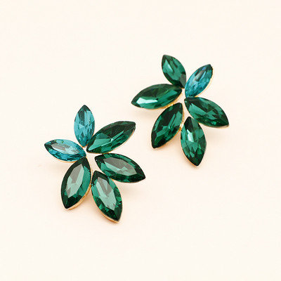 Πράσινα γεωμετρικά σκουλαρίκια κρυστάλλινα κρυστάλλινα σκουλαρίκια σε σχήμα σταγόνας Κρεμαστά σκουλαρίκια αρραβώνων ζιργκόν για γυναικεία κοσμήματα γάμου