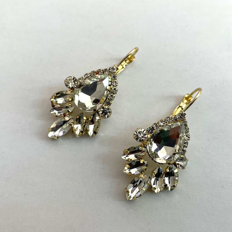 Πράσινα γεωμετρικά σκουλαρίκια κρυστάλλινα κρυστάλλινα σκουλαρίκια σε σχήμα σταγόνας Κρεμαστά σκουλαρίκια αρραβώνων ζιργκόν για γυναικεία κοσμήματα γάμου