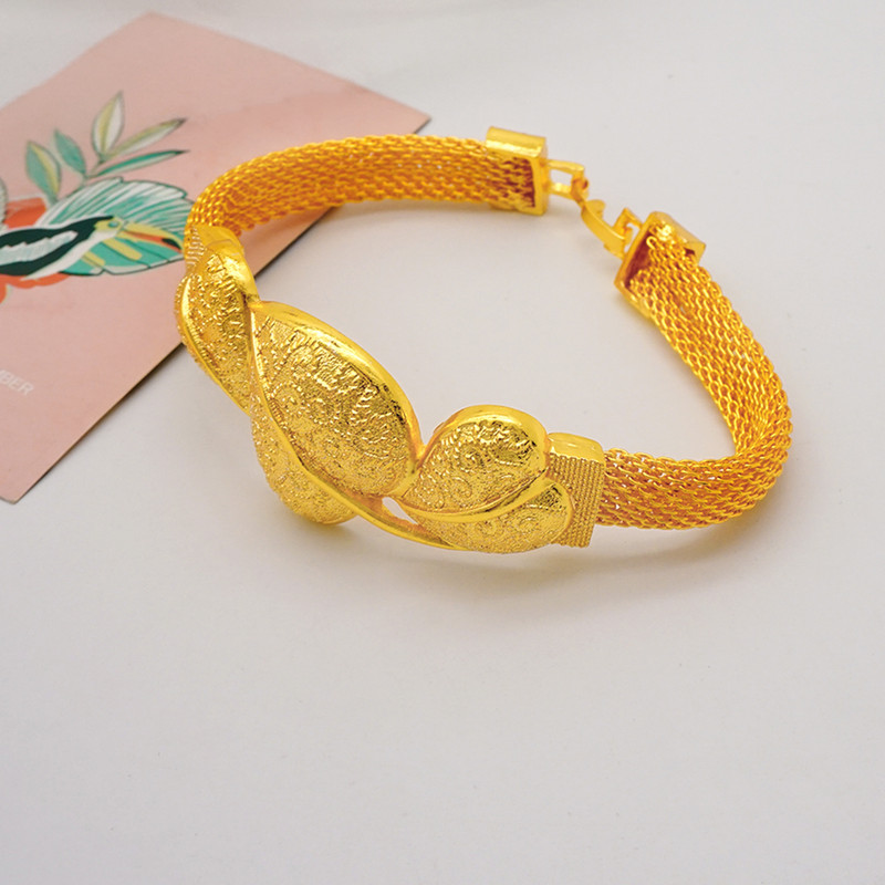 Bijuterii fine Dubai de culoare aurie în formă de inimă colier cercei brățară set de inele bijuterii costum africane pentru femei cadou