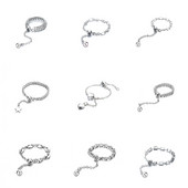 Dvojvrstvové okrúhle korálkové retiazkové dámske prsteňové šperky Originálne glamour dievčenské retiazkové prstene pre ženy Módne doplnky Nové