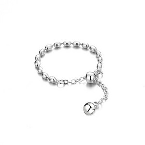 Dvojvrstvové okrúhle korálkové retiazkové dámske prsteňové šperky Originálne glamour dievčenské retiazkové prstene pre ženy Módne doplnky Nové