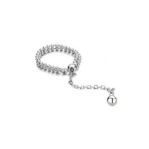 Dvojvrstvové okrúhle korálkové retiazkové dámske prsteňové šperky Originálne glamour dievčenské retiazkové prstene pre ženy Módne doplnky Nové