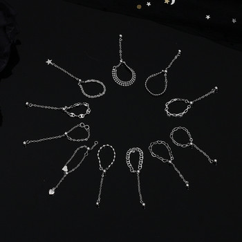 Двуслойна кръгла верига от мъниста, дамски пръстени, бижута, оригинални бляскави момичешки пръстени с вериги за жени, модни аксесоари, нови