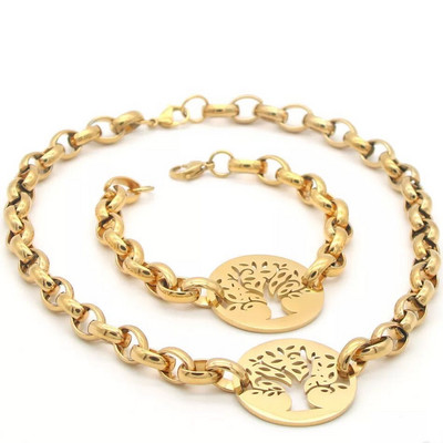 316L lanci od nehrđajućeg čelika Ogrlica Set narukvica Drvo života Privjesak Set ogrlica za žene Nakit Božićno drvce Poklon