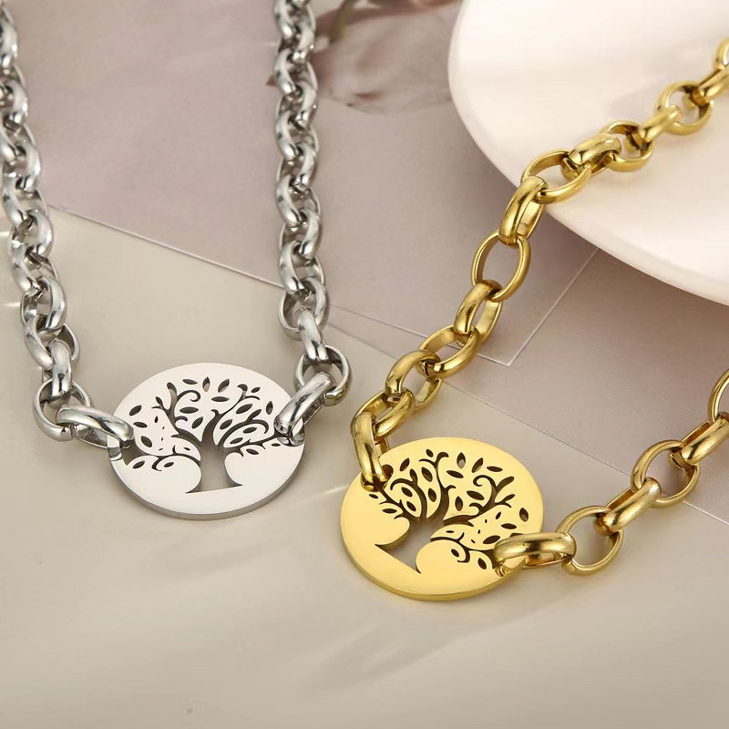 316L lanci od nehrđajućeg čelika Ogrlica Set narukvica Drvo života Privjesak Set ogrlica za žene Nakit Božićno drvce Poklon