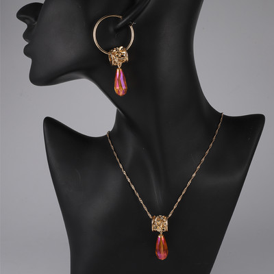 Cring Coco Polynesian Frangipani Комплекти обеци Жена Drop Earring Hawaiian Crystal Flower Jewelry Sets 2022 for Women Dropship