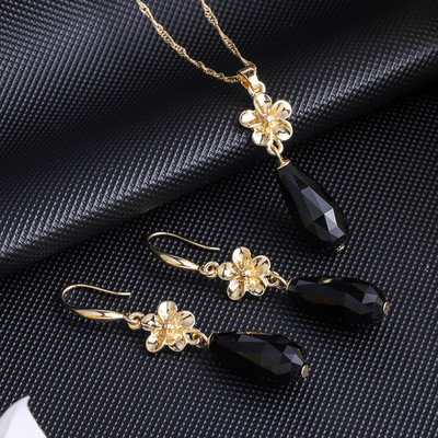Cring Coco Polynesian Frangipani Комплекти обеци Жена Drop Earring Hawaiian Crystal Flower Jewelry Sets 2022 for Women Dropship