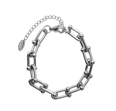 316L modni nehrđajući čelik u obliku slova U prošiveni debeli lanac, ogrlica, narukvica, set naušnica, set vjenčanog nakita