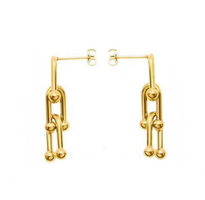 316L modni nehrđajući čelik u obliku slova U prošiveni debeli lanac, ogrlica, narukvica, set naušnica, set vjenčanog nakita