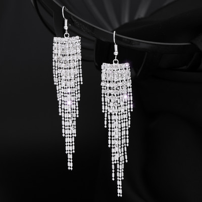 ZOSHI Nove luksuzne duge naušnice s resicama s kristalima za žene Plavo zelene svjetlucave naušnice Nakit za zabave Pokloni