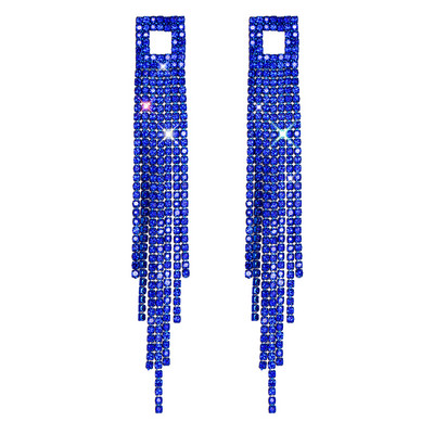 ZOSHI Nove luksuzne duge naušnice s resicama s kristalima za žene Plavo zelene svjetlucave naušnice Nakit za zabave Pokloni