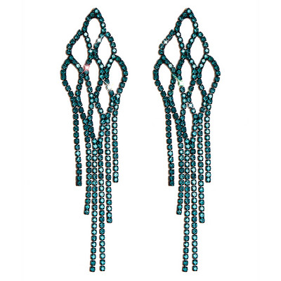 ZOSHI Nove luksuzne duge naušnice s resicama s kristalima za žene Plavo zelene svjetlucave naušnice Nakit za zabave Pokloni