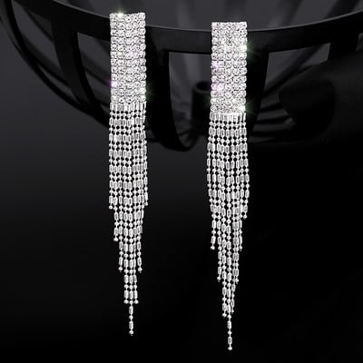 ZOSHI Nove luksuzne duge naušnice s resicama s kristalima za žene Plavo zelene svjetlucave naušnice Nakit za zabave Pokloni