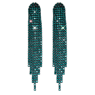 ZOSHI Nove luksuzne duge naušnice s resicama s kristalima za žene Plavo zelene svjetlucave naušnice Nakit za zabave Pokloni