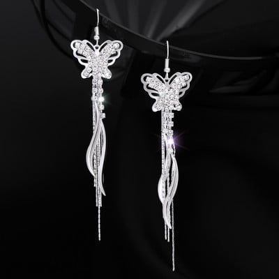 ZOSHI Nove luksuzne duge naušnice s resicama s kristalima za žene Plavo zelene svjetlucave naušnice Nakit za zabave Pokloni