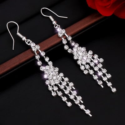 ZOSHI Nove luksuzne duge naušnice s resicama s kristalima za žene Plavo zelene svjetlucave naušnice Nakit za zabave Pokloni