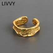 LIVVY Prevenirea alergiilor Inele de nuntă de culoare argintie Noi Accesorii creative geometrice lucrate manual Bijuterii Cadouri 2021 Tr