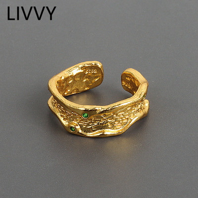 LIVVY Предотвратяване на алергия Сребърни цветни сватбени пръстени Нови креативни геометрични ръчно изработени аксесоари Anillo Бижута Подаръци 2021 Tr