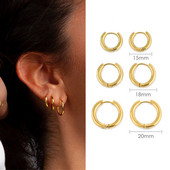 Малки обеци с обръч от неръждаема стомана за жени, мъже, малки златни обеци, корейски пиърсинг на хрущяла, класически аксесоари за бижута