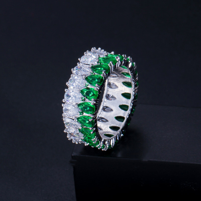 CWWZircons 4 buc. Zircon cubic albastru, cristal, picătură de flori, colier de nuntă, cercei, brăţară, inel, seturi de bijuterii pentru costum de mireasă T439