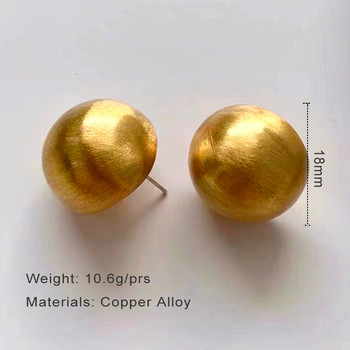 Пясъкоструйни обеци с медна топка за жени Bijoux Matred Post Earrings Vintage Metal New Style Girl Gift Бижута на едро C1151