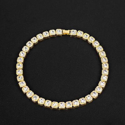 13 мм ширина, един ред Bling Stone Iced Out Колие Гривна Комплект часовници за мъже злато сребро цвят кубинска ръчна верига чокър бижута