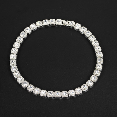 13 мм ширина, един ред Bling Stone Iced Out Колие Гривна Комплект часовници за мъже злато сребро цвят кубинска ръчна верига чокър бижута