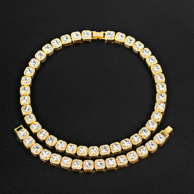 13 мм ширина, един ред Bling Stone Iced Out Колие Гривна Комплект часовници за мъже злато сребро цвят кубинска ръчна верига чокър бижута