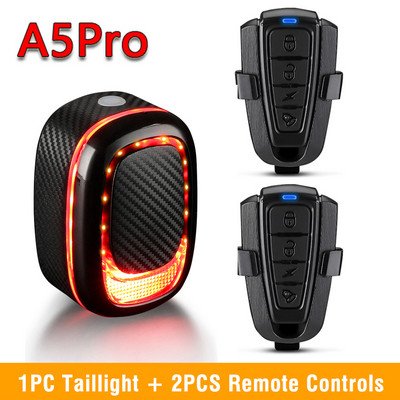 Wsdcam pametno stražnje svjetlo za alarm za bicikl sa kočionim svjetlom, USB punjivo stražnje svjetlo za bicikl za noćnu vožnju IPX5 vodootporan