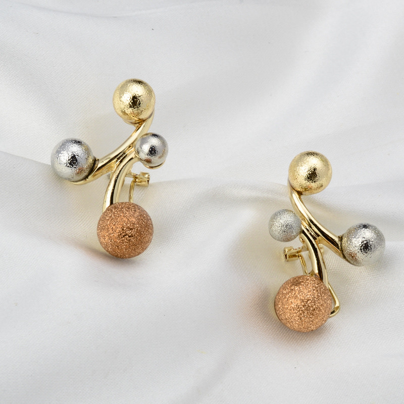 Napos ékszer jelmez szett Lucky Ball három tónusú fülbevaló nyaklánc karkötő gyűrű nőknek menyasszonyi esküvői évforduló ajándék party