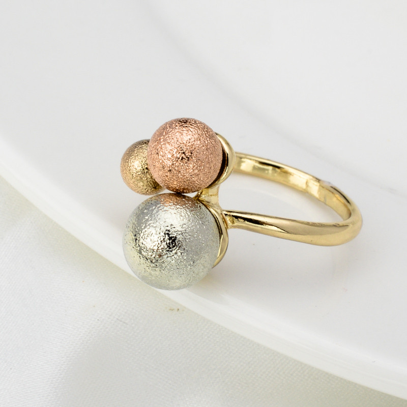 Napos ékszer jelmez szett Lucky Ball három tónusú fülbevaló nyaklánc karkötő gyűrű nőknek menyasszonyi esküvői évforduló ajándék party