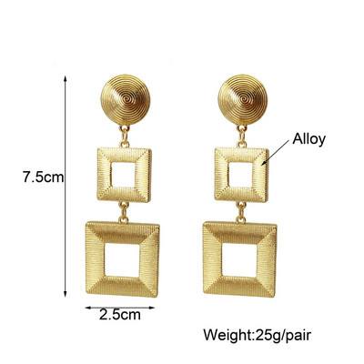 F.J4Z Fashion Punk auskarai moteriai Roko lydinio kvadratiniai Geo Chunky Auskarai Ladies Club Show Alloy Auskarai papuošalai Dropship