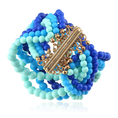 Legújabb eltúlzott, 10 gyöngyös szálú, becsomagolt Statement nyaklánc és karkötő ékszerkészletek női lányos bulira