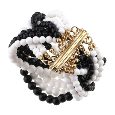 Legújabb eltúlzott, 10 gyöngyös szálú, becsomagolt Statement nyaklánc és karkötő ékszerkészletek női lányos bulira