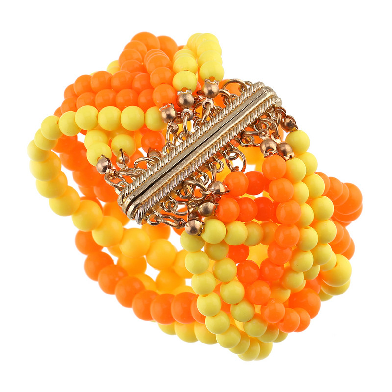 Legújabb eltúlzott, 10 gyöngyös szálú, becsomagolt Statement nyaklánc és karkötő ékszerkészletek női lányos bulira