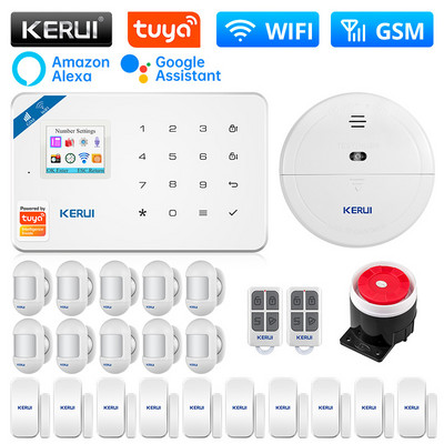 KERUI W181 Tuya Smart WIFI GSM sigurnosni alarmni sustav radi s Alexa kućnim detektorom pokreta IP kamerom senzorom vrata i prozora
