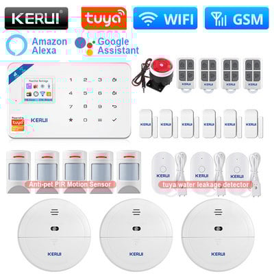 KERUI W181 Tuya Smart WIFI GSM sigurnosni alarmni sustav radi s Alexa kućnim detektorom pokreta IP kamerom senzorom vrata i prozora