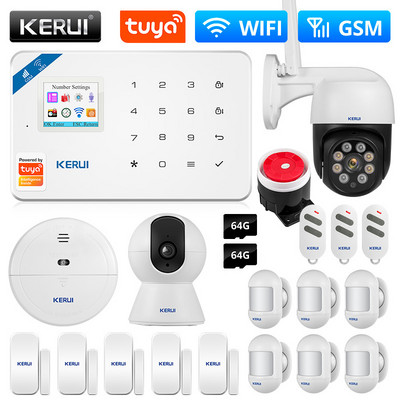 KERUI W181 Tuya Smart WIFI GSM sigurnosni alarmni sustav radi s Alexa kućnim detektorom pokreta IP kamerom senzorom vrata i prozora