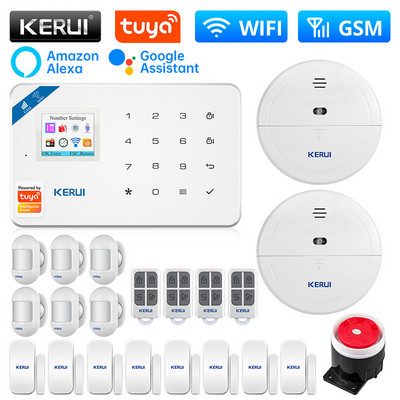 KERUI W181 Tuya Smart WIFI GSM sigurnosni alarmni sustav radi s Alexa kućnim detektorom pokreta IP kamerom senzorom vrata i prozora