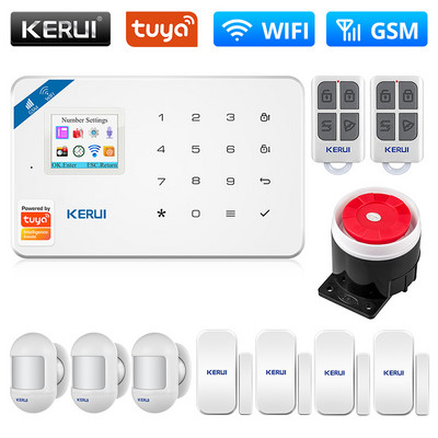 KERUI W181 Tuya Smart WIFI GSM sigurnosni alarmni sustav radi s Alexa kućnim detektorom pokreta IP kamerom senzorom vrata i prozora