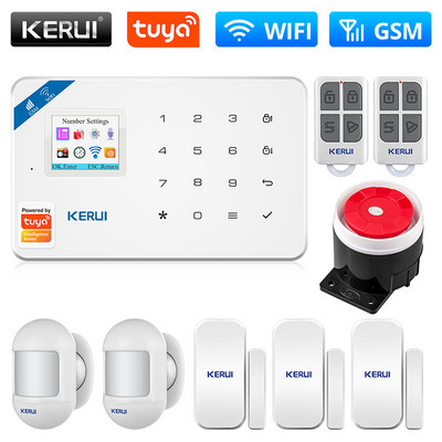 KERUI W181 Tuya Smart WIFI GSM sigurnosni alarmni sustav radi s Alexa kućnim detektorom pokreta IP kamerom senzorom vrata i prozora