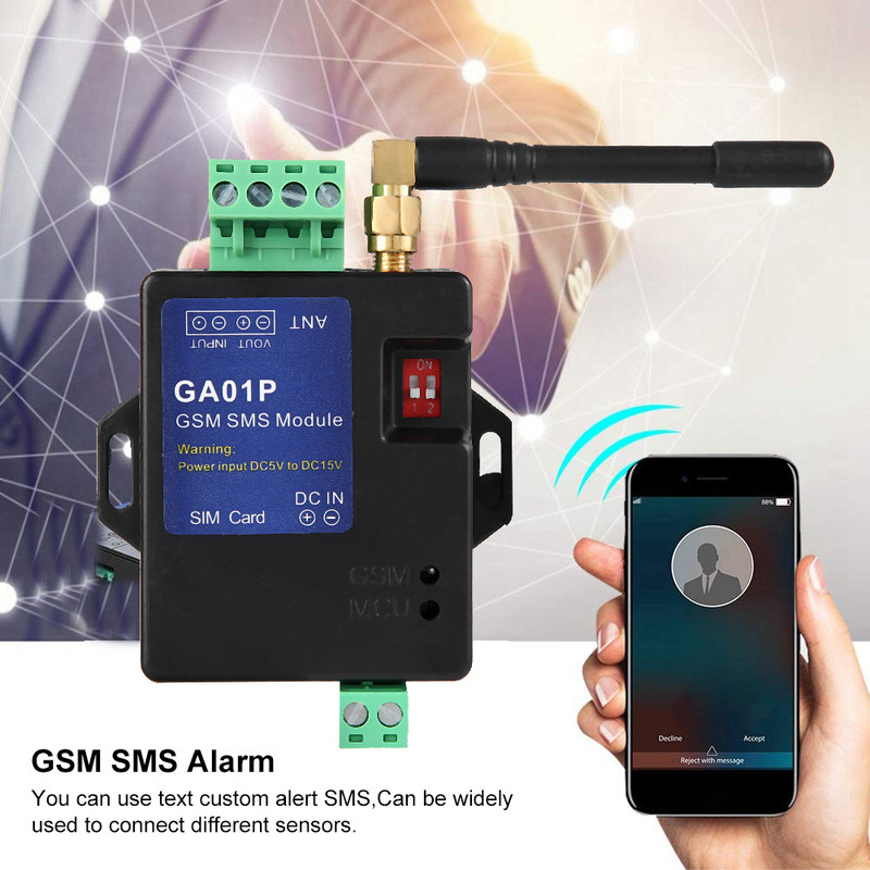 GA01P GSM Mini Smart nuotolinio maitinimo sutrikimo įspėjimas SMS skambučio signalizacijos apsauga