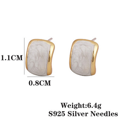 C-alakú Oil Drop Stud Ear Square Nyári divatos fülbevaló aretes de mujer Modernos 2022 boucles doreilles femme tendance bijoux