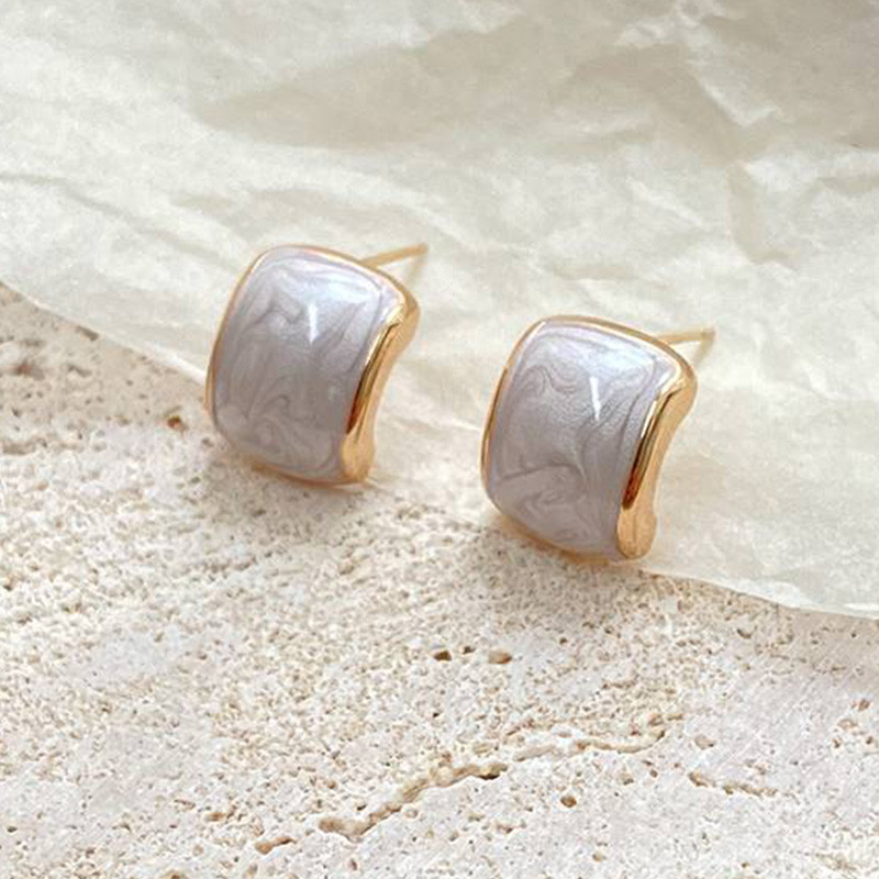 C-alakú Oil Drop Stud Ear Square Nyári divatos fülbevaló aretes de mujer Modernos 2022 boucles doreilles femme tendance bijoux