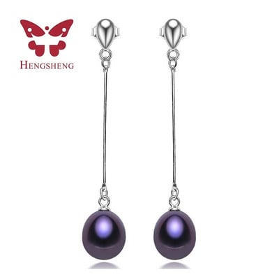 Kompleti nakita od prirodnog crnog bisera za žene, modni nakit, viseće naušnice, narukvice i ogrlice, 8-9 mm biserna zvijezda cirkon u obliku riže