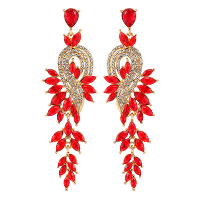 Ztech Geometric nagy, hosszú függő fülbevaló nőknek teljes kristály luxus ékszer esküvői parti Pendientes nyilatkozat bizsu