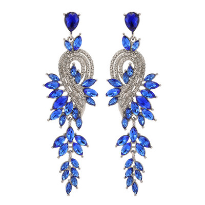 Ztech Geometric nagy, hosszú függő fülbevaló nőknek teljes kristály luxus ékszer esküvői parti Pendientes nyilatkozat bizsu