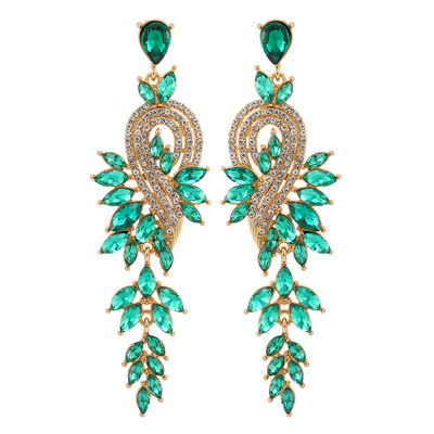 Ztech Geometric nagy, hosszú függő fülbevaló nőknek teljes kristály luxus ékszer esküvői parti Pendientes nyilatkozat bizsu