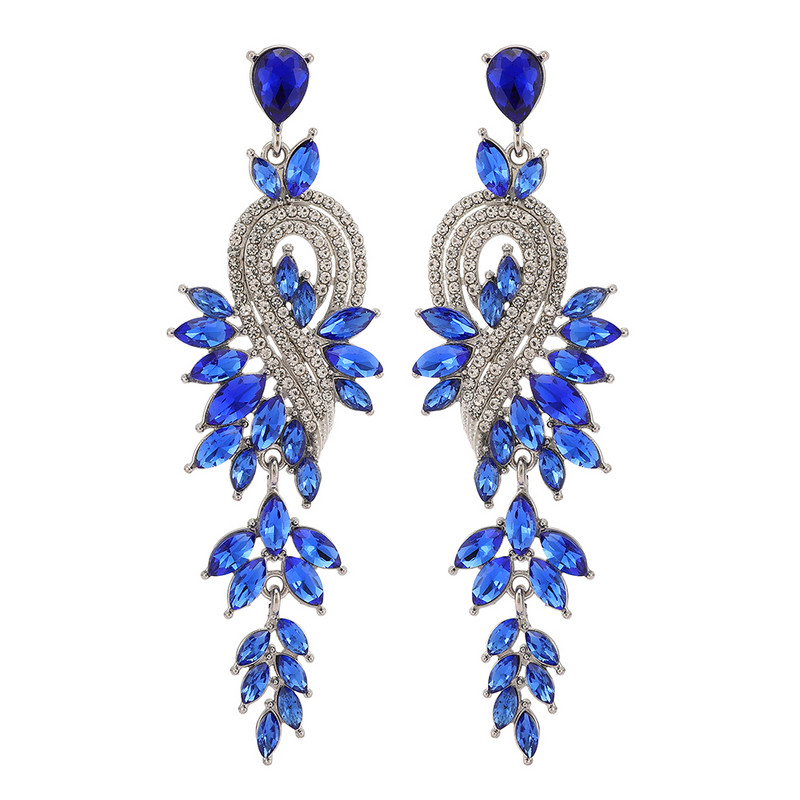 Ztech Geometric nagy, hosszú függő fülbevaló nőknek teljes kristály luxus ékszer esküvői parti Pendientes nyilatkozat bizsu